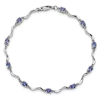 2 ct. t.w. Tanzanite and Diamond Accent Bracelet in Rhodium-plated Sterling Silver