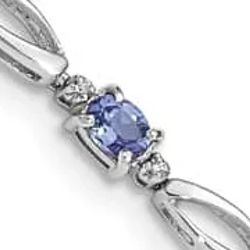 2.4 ct. t.w. Tanzanite and Diamond Accent Bracelet in Rhodium-plated Sterling Silver