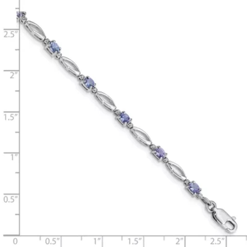 2.4 ct. t.w. Tanzanite and Diamond Accent Bracelet in Rhodium-plated Sterling Silver