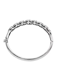 2.8 ct. t.w. Amethyst Hinged Bangle in Rhodium-Plated Sterling Silver