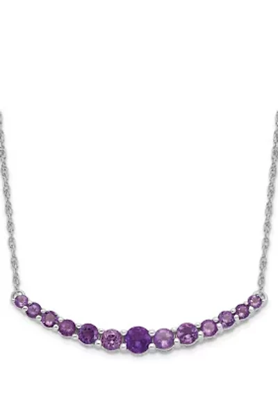 3/4 ct. t.w. Amethyst Pendant with Necklace in Rhodium-Plated Sterling Silver