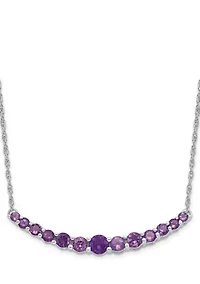 3/4 ct. t.w. Amethyst Pendant with Necklace in Rhodium-Plated Sterling Silver