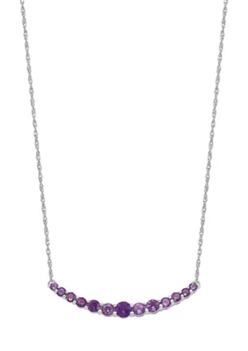 3/4 ct. t.w. Amethyst Pendant with Necklace in Rhodium-Plated Sterling Silver