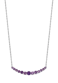 3/4 ct. t.w. Amethyst Pendant with Necklace in Rhodium-Plated Sterling Silver