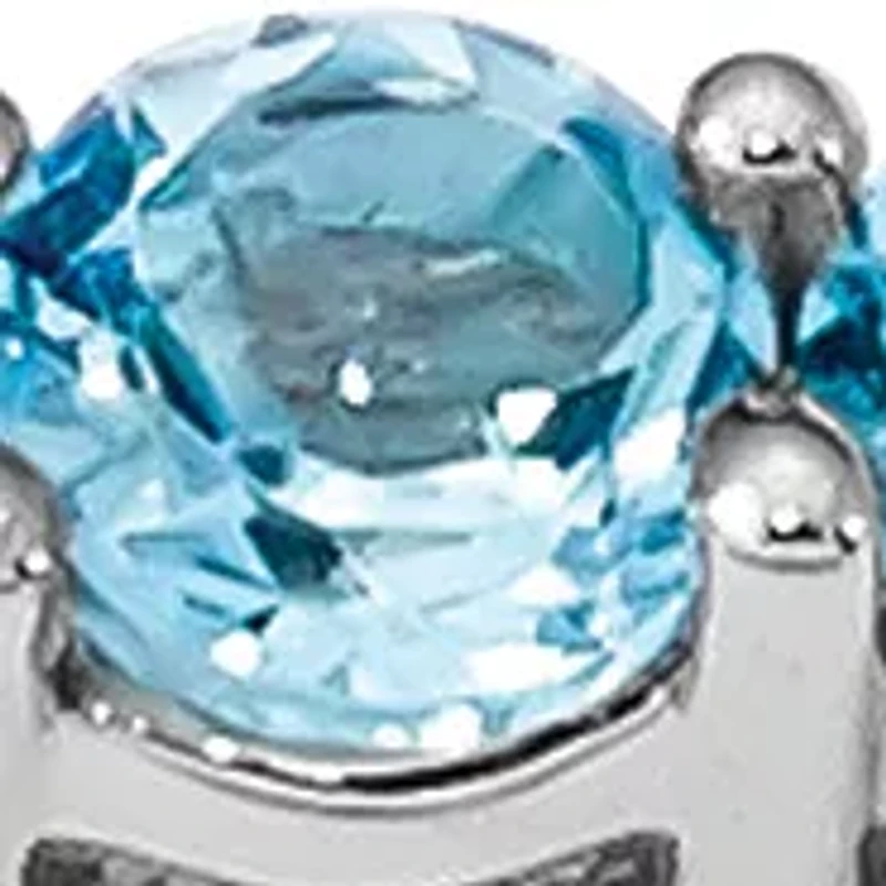 1 ct. t.w. Blue Topaz Pendant with Necklace in Rhodium-Plated Sterling Silver