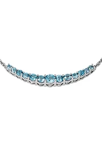 1 ct. t.w. Blue Topaz Pendant with Necklace in Rhodium-Plated Sterling Silver
