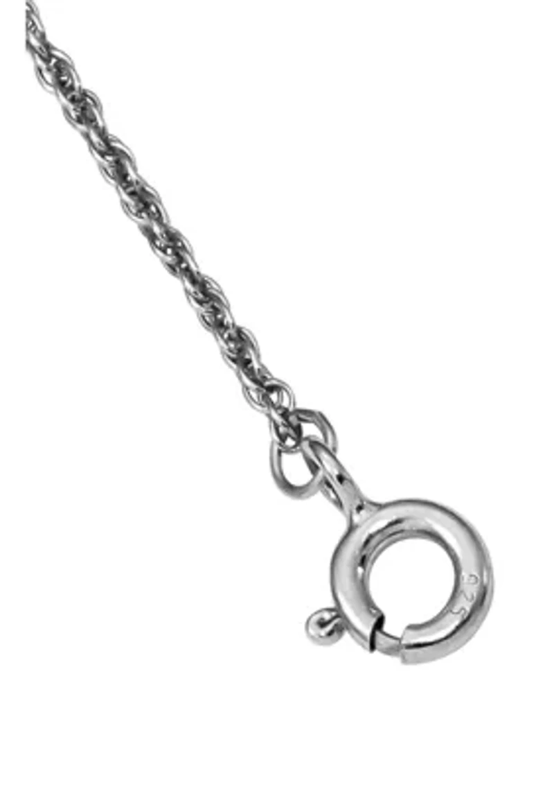 1 ct. t.w. Blue Topaz Pendant with Necklace in Rhodium-Plated Sterling Silver