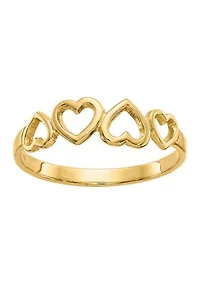 14K Yellow Gold Heart Ring