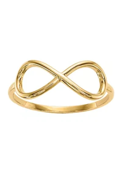 14K Yellow Gold Polished Infinity Ring