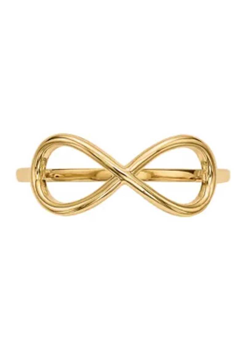 14K Yellow Gold Polished Infinity Ring