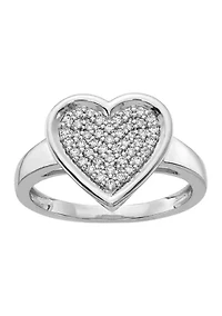 1/4 ct. t.w. Diamond Fancy Heart Ring 14K White Gold