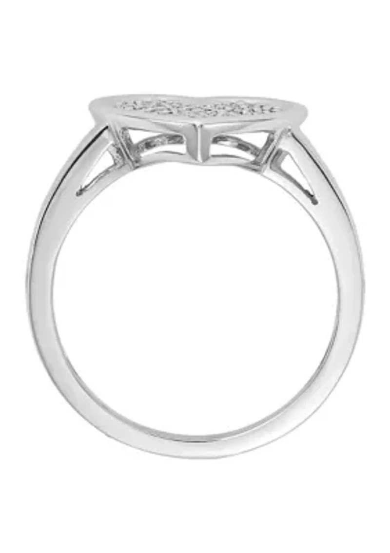 1/4 ct. t.w. Diamond Fancy Heart Ring 14K White Gold