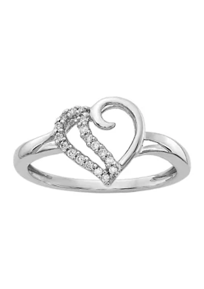 1/10 ct. t.w. Diamond Heart Ring 14K White Gold