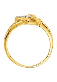 1/10 ct. t.w. Diamond Hearts Ring 14K Yellow Gold