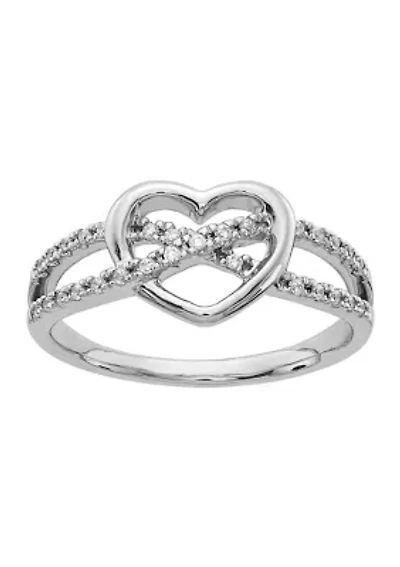 1/8 ct. t.w. Diamond Heart Ring 14K White Gold