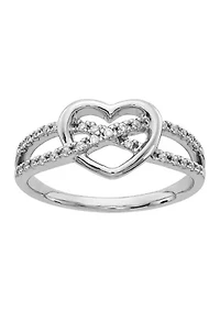 1/8 ct. t.w. Diamond Heart Ring 14K White Gold