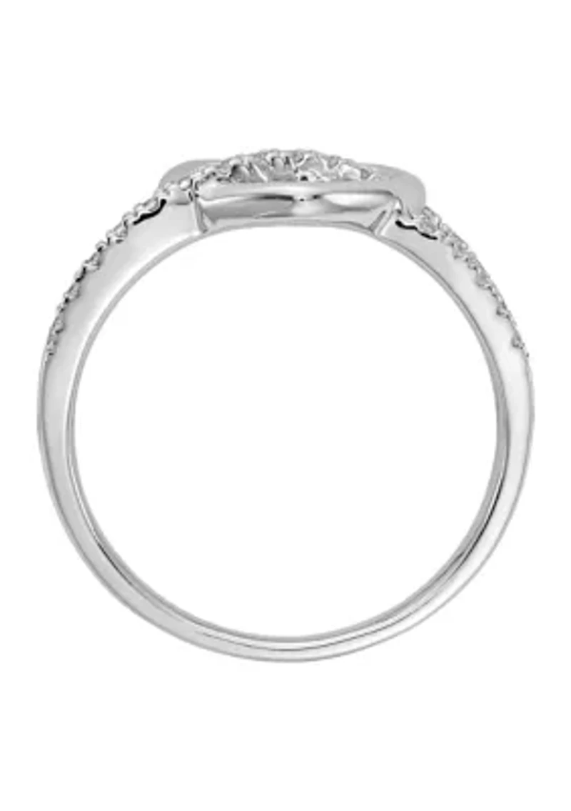 1/8 ct. t.w. Diamond Heart Ring 14K White Gold