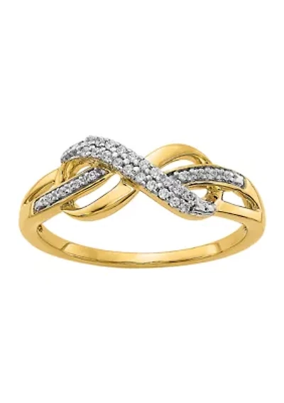 1/10 ct. t.w. Diamond Infinity Symbol Ring 14K Yellow Gold
