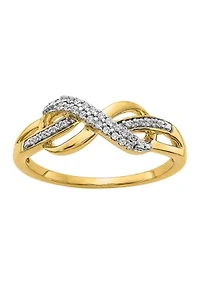 1/10 ct. t.w. Diamond Infinity Symbol Ring 14K Yellow Gold