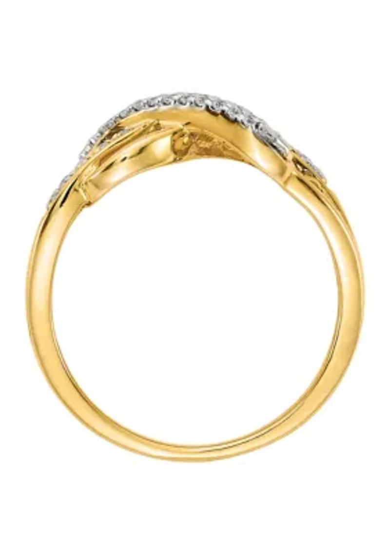 1/10 ct. t.w. Diamond Infinity Symbol Ring 14K Yellow Gold