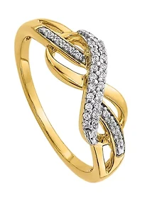 1/10 ct. t.w. Diamond Infinity Symbol Ring 14K Yellow Gold
