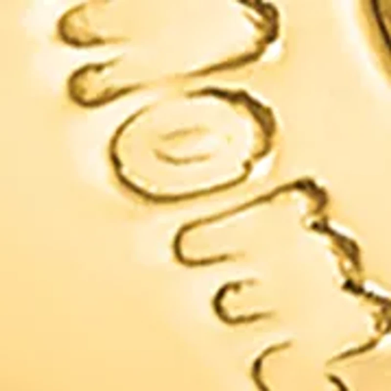 Puffed Mom Heart Toggle bracelet in 14K Yellow Gold