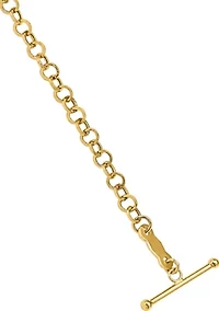 Puffed Mom Heart Toggle bracelet in 14K Yellow Gold 