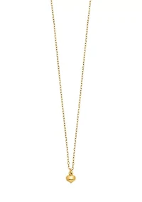16.5 Inch Polished Puffed Heart Necklace in 14K Yellow Gold 
