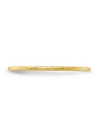 14K Gold 1.2mm Twisted Wire Pattern Stackable Band