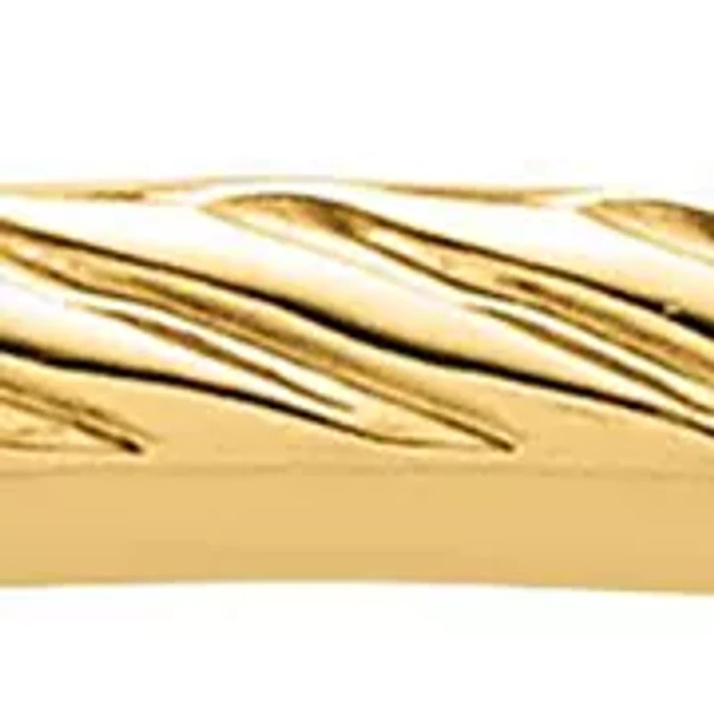 14K Gold 1.2mm Twisted Wire Pattern Stackable Band