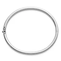 Sterling Silver Rhodium-plated 4mm Flat Bangle