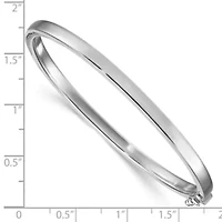 Sterling Silver Rhodium-plated 4mm Flat Bangle