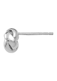 14K White Gold Polished Knot Post Earrings