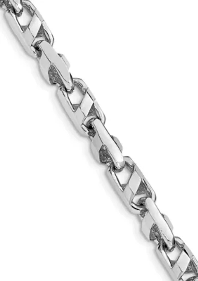 Mens 14K White Gold 5.5 Millimeter Fancy Link Bracelet
