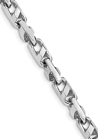 Mens 14K White Gold 5.5 Millimeter Fancy Link Bracelet