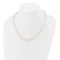 14K Yellow Gold 4-8mm White Freshwater Cultured Pearl Graduated Necklace