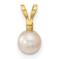 0.03 ct. t.w. Diamonds and 5-6mm Saltwater Akoya Cultured Pearl Earring and Pendant Set in 14K Yellow Gold
