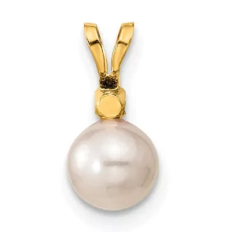 1/10 ct. t.w. Diamonds and 6-7mm Saltwater Akoya Cultured Pearl Earrings and Pendant Set in 14K Yellow Gold
