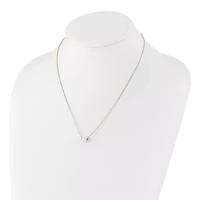 14K Yellow Gold 7-8mm Round White Freshwater Cultured Pearl 18 Inch Necklace