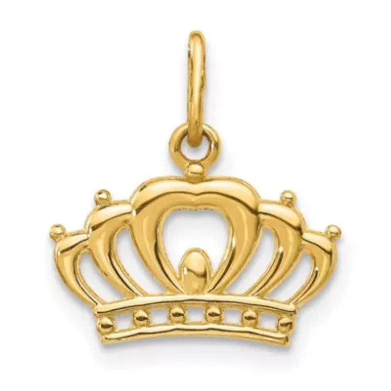 14K Yellow Gold Crown Charm