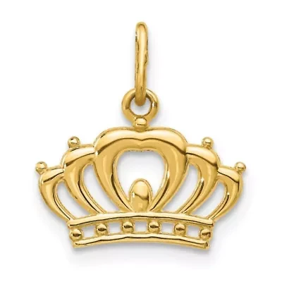 14K Yellow Gold Crown Charm