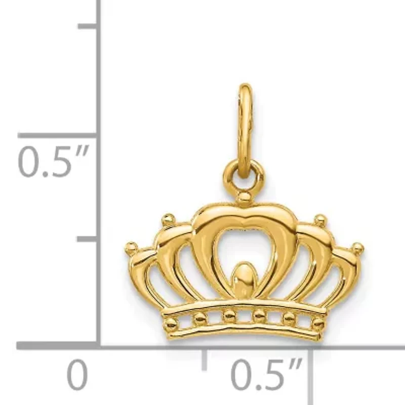 14K Yellow Gold Crown Charm