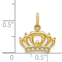 14K Yellow Gold Crown Charm