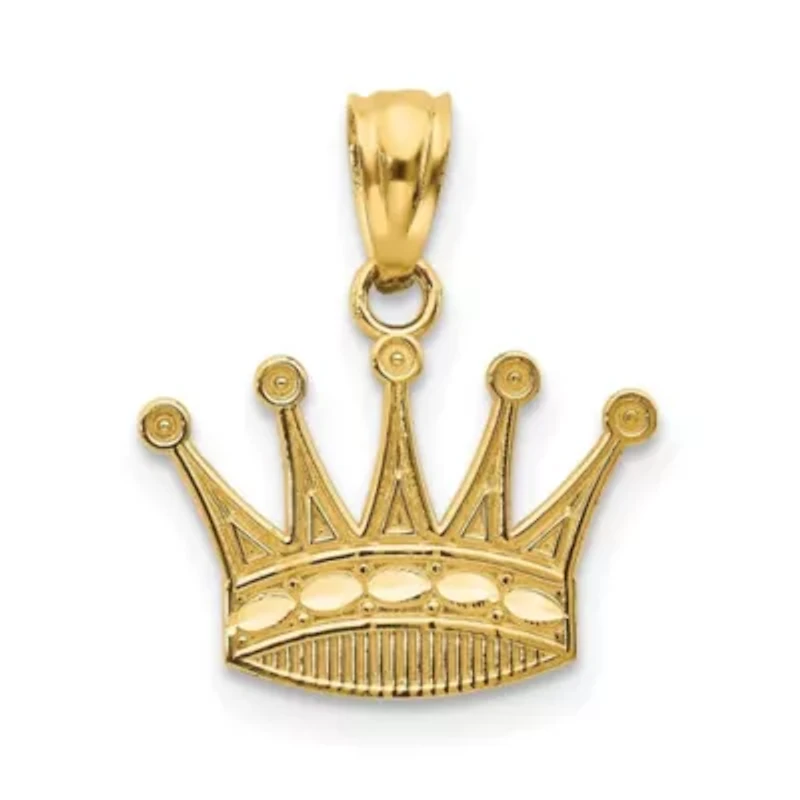 14K Yellow Gold Crown Pendant
