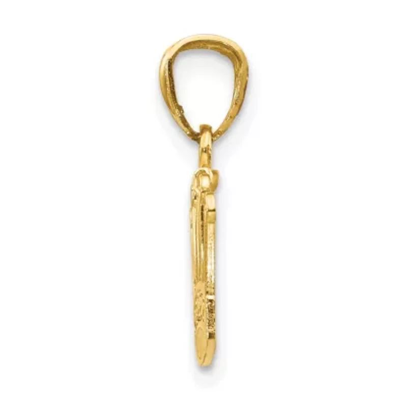14K Yellow Gold Crown Pendant