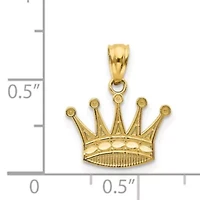 14K Yellow Gold Crown Pendant