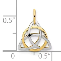 14K Yellow Gold with White Rhodium-plated Polished Celtic Pendant