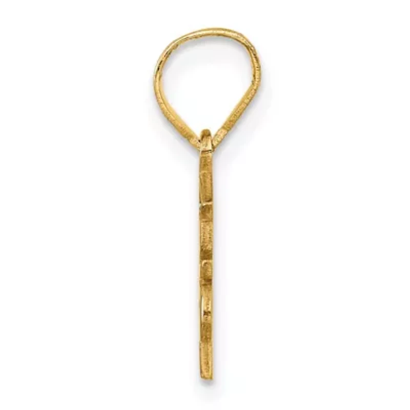 14K Yellow Gold Graduation Cap 25 with Dangling Tassle Charm