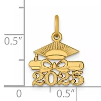 14K Yellow Gold Graduation Cap and Diploma 2025 Charm