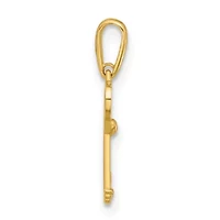 14K Yellow Gold Polished Heart Key Pendant